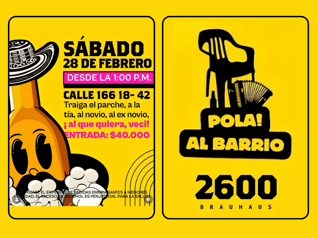 Evento Cervecero Pola al Barrio, 28 de febrero 2026. Calle 166 # 18-42, Bogotá